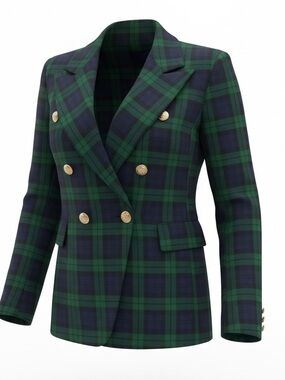 Lioness Palermo Green Tartan Blazer- Size Large